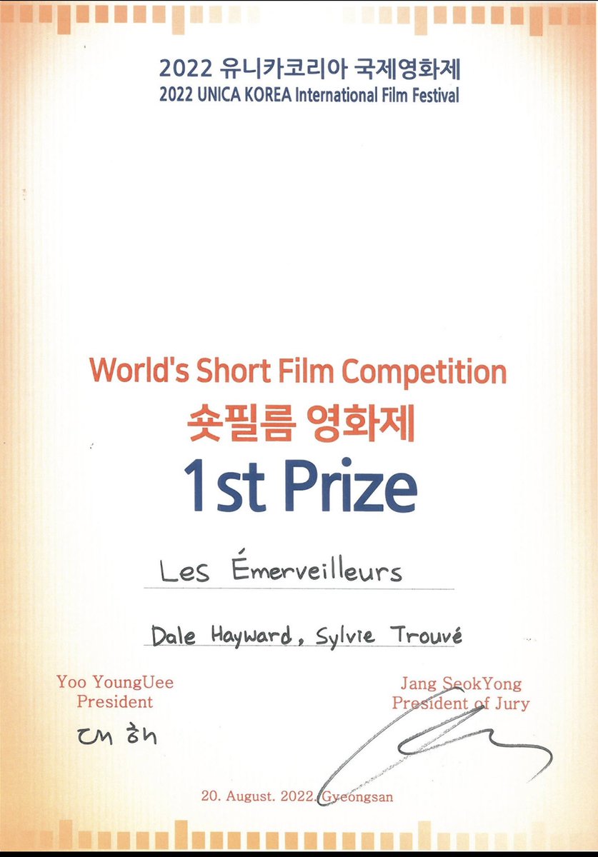 Amazing news! Our film for <a href="/Ingridstpierre/">Ingrid St-Pierre</a> Les Emerveilleurs won first prize at the Unica Korea festival! #stopmotion #animation Congrats to everyone involved!!
