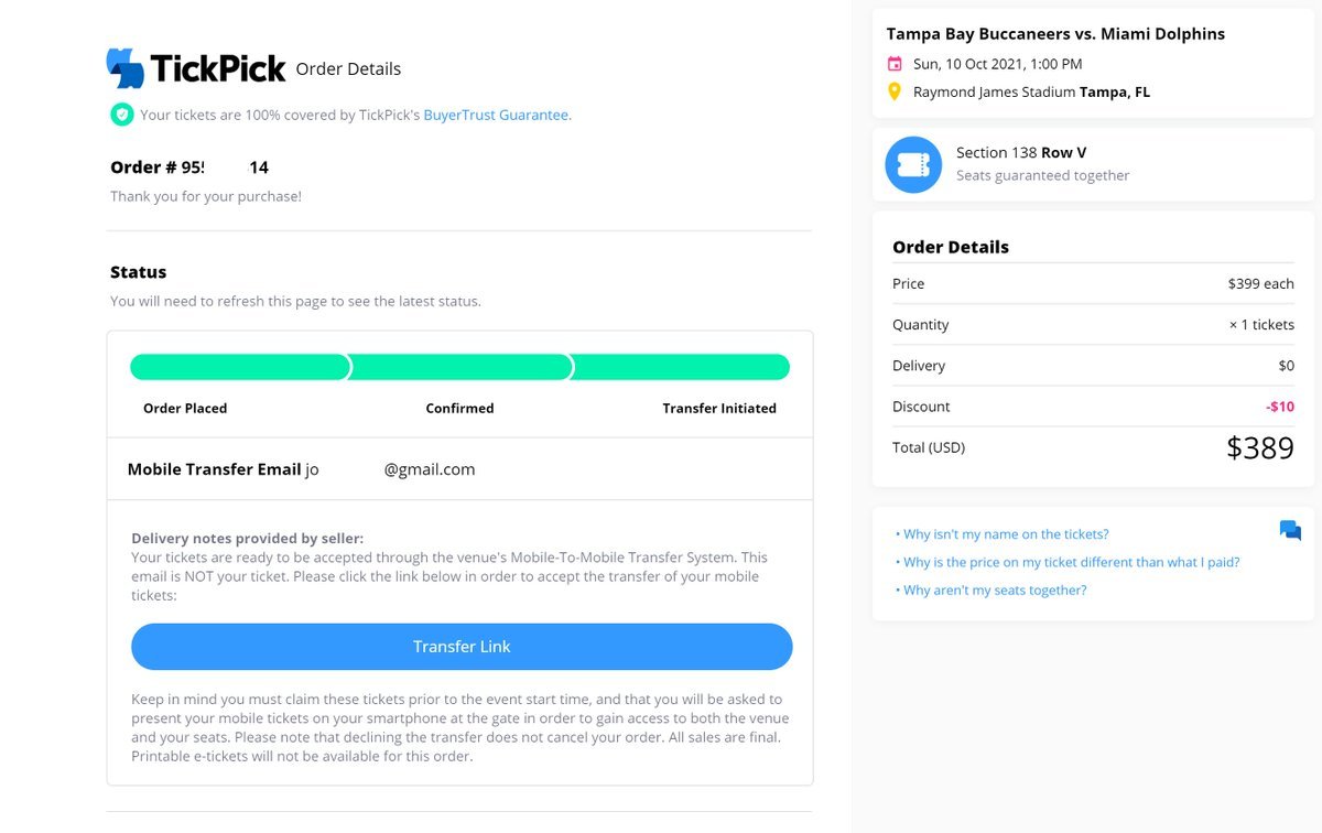 Wasp_49's tweet image. For anyone looking for NFL tickets use TickPick. ZERO service fees. Use my promo to get $10
@TickPick
Use my link and get a $10 promo on no-fee tickets to any live event! 🎟
tickpick.com/r/d3f7bf92-231…
