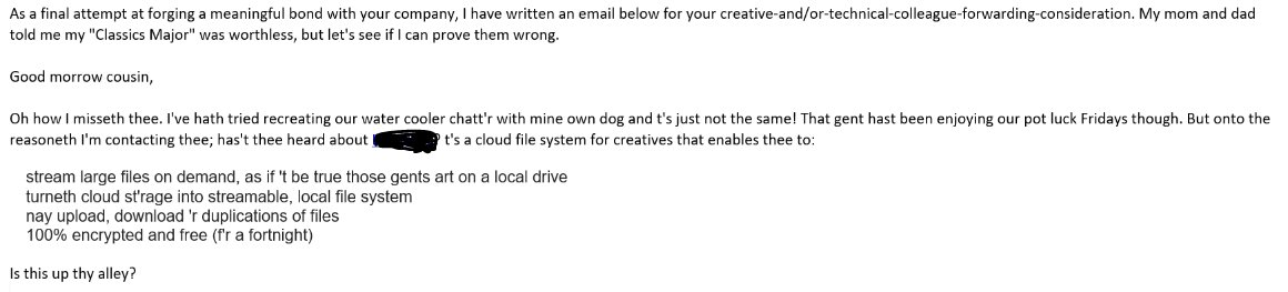 an absolutely insane last-ditch sales pitch