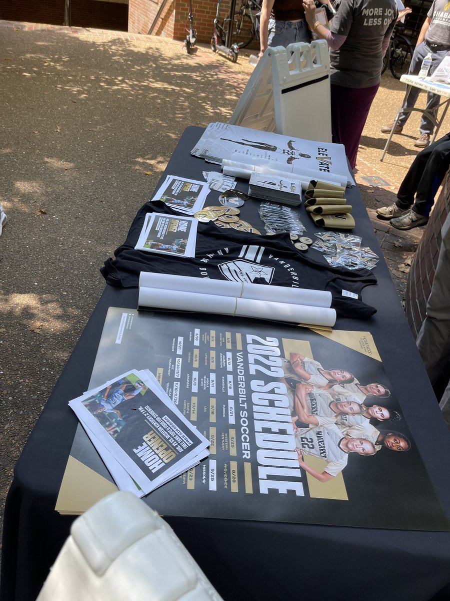 VandySoccer's tweet photo. Happy first day of classes! 

Stop by our table and join us tomorrow night for our HOME OPENER.

#AnchorDown https://t.co/okhGoojfN6
