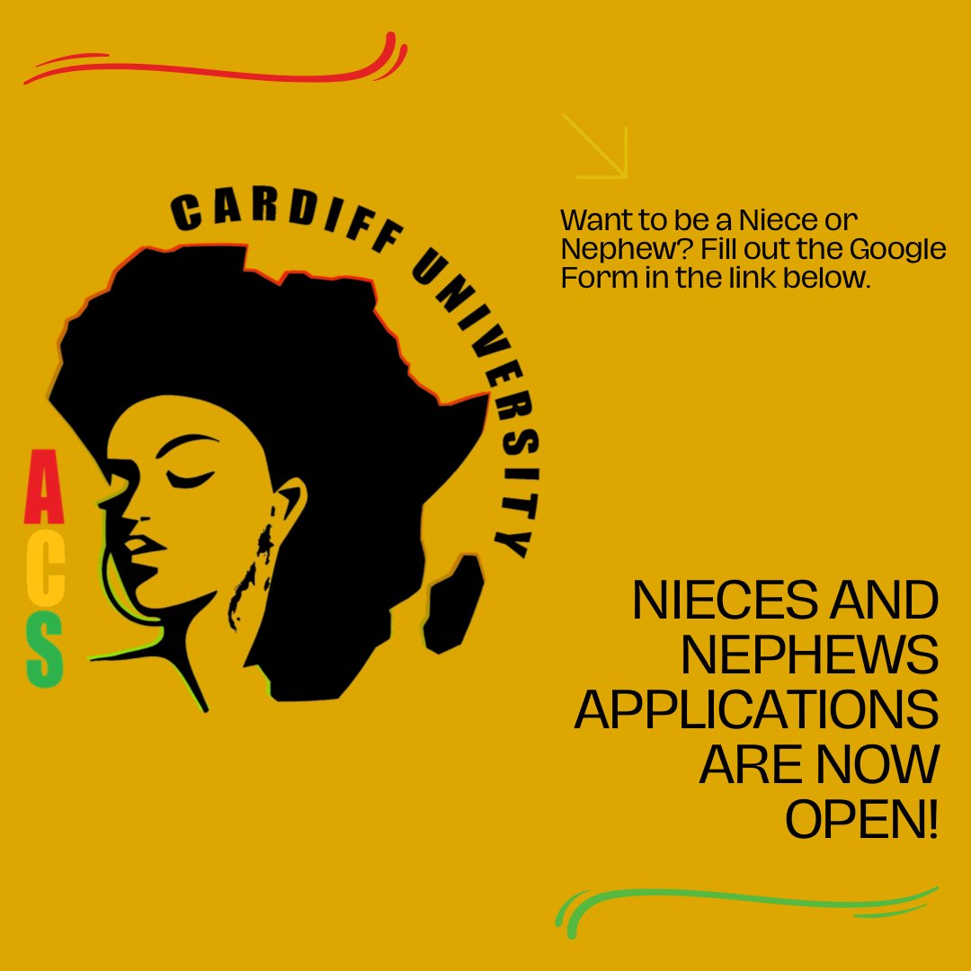 ‼️Applications for our 2022/23 series of Nieces and Nephews are now open‼️ 

This is a great opportunity for Freshers to make new friends and get to know more people across the ACS. 

 To sign up, click the Nieces and Nephews Google Forms link below!

docs.google.com/forms/d/e/1FAI…