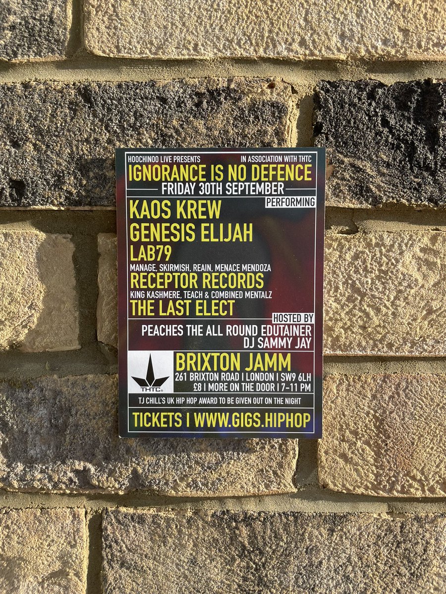 ‘Ignorance is no defence’ (Live) <a href="/brixton_jamm/">Brixton Jamm</a> | Tickets on sale now - gigs.hiphop #hiphop #ukhh <a href="/tj_chill/">TJ Chill</a> <a href="/djsammy_jay/">Sammy Jay</a>