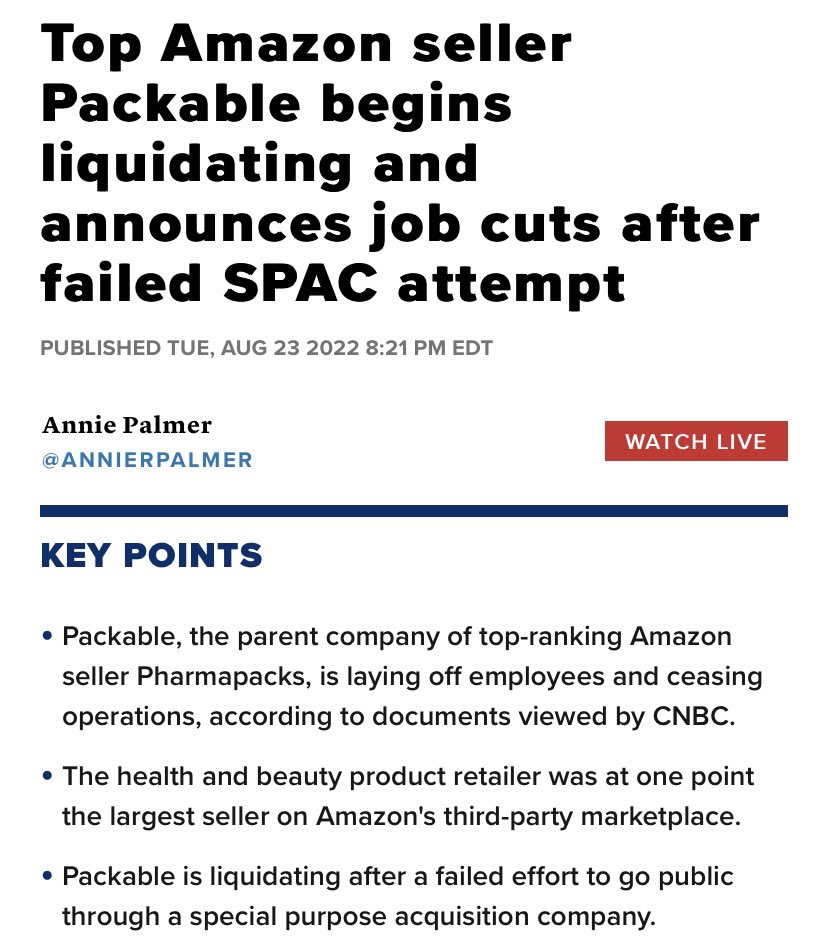 ChrisPotter361's tweet image. Pharmapacks, who did roughly $48 million in the month of January primarily from amazon - is going out of business.  

How did they fall from grace so fast?

Let’s dig in and try to figure it out.  ⬇️⬇️