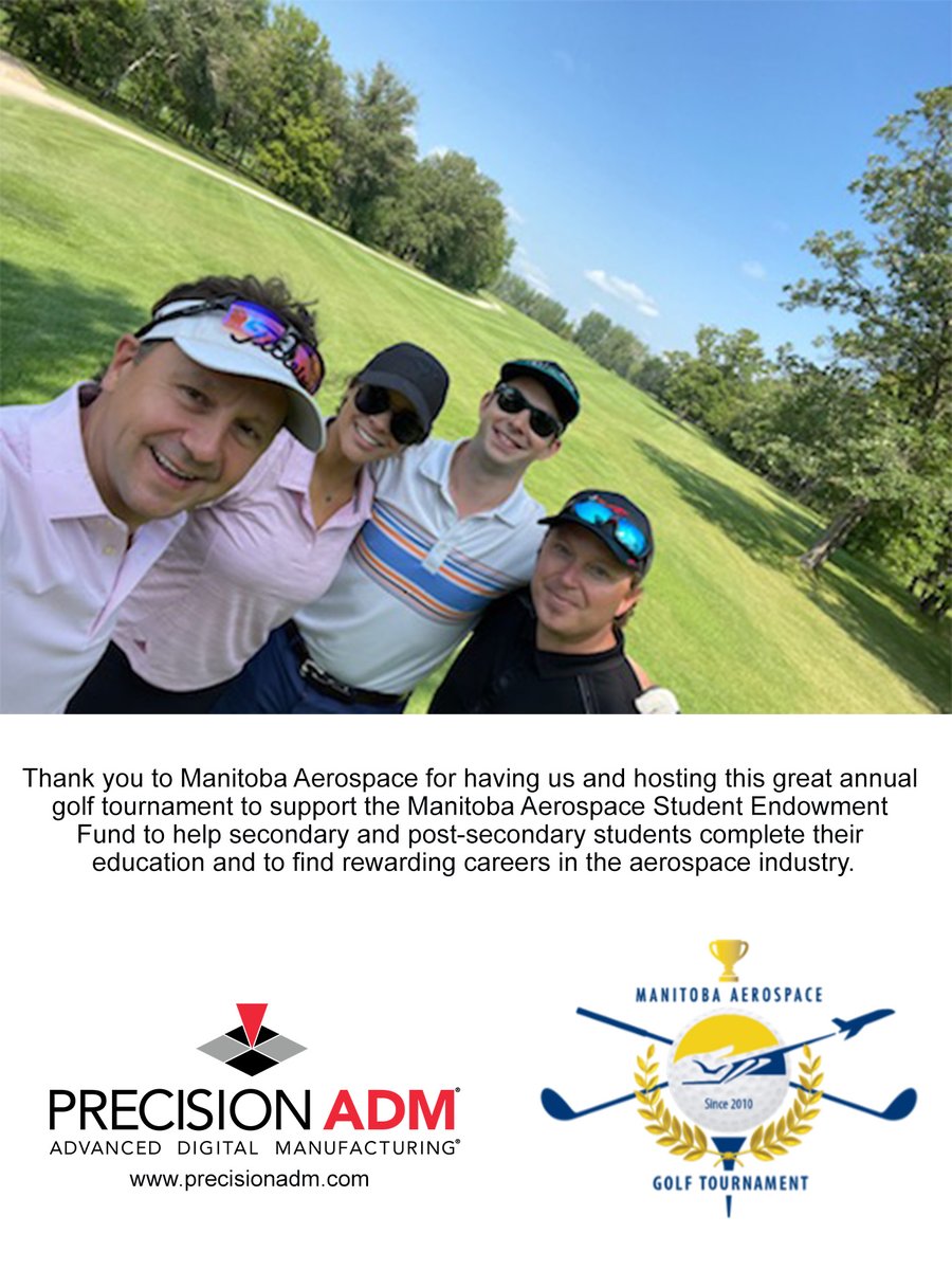 PrecisionAdm's tweet photo. Thank you to Manitoba Aerospace for having us and hosting the 2022 golf tournament today at the St. Andrews Golf & Country Club.
#precisionadm #manitoba #aerospace #ManitobaAerospace #golftournament https://t.co/Ibw82dYclb