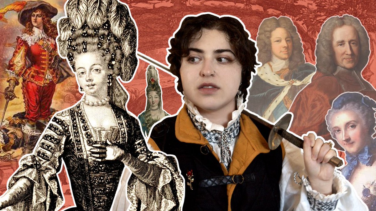 KazRowe's tweet photo. NEW VID! Julie D'Aubigny was a 17th cen. French opera singer who gained notoriety- and many enemies in Versailles- for her hot temper, menswear, swordfighting, &amp; queerness. The legends involve attacks, convent arson, murder... but how much of it is true? link below! https://t.co/6GFu2AVwNs