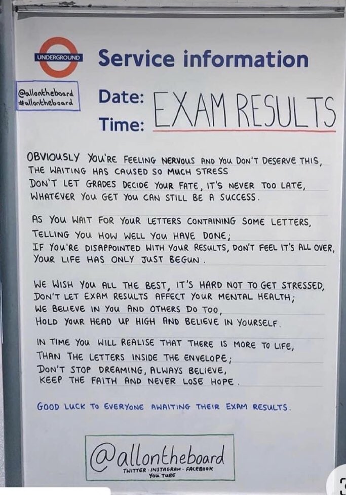 Good luck to everybody getting #gcses2022 results tomorrow. Exam results do not define who you are or what you can be in the future. They are tool of measurement for the next round of education, they do not measure your value, YOU are good enough Enjoy your day class of 2022 🌟