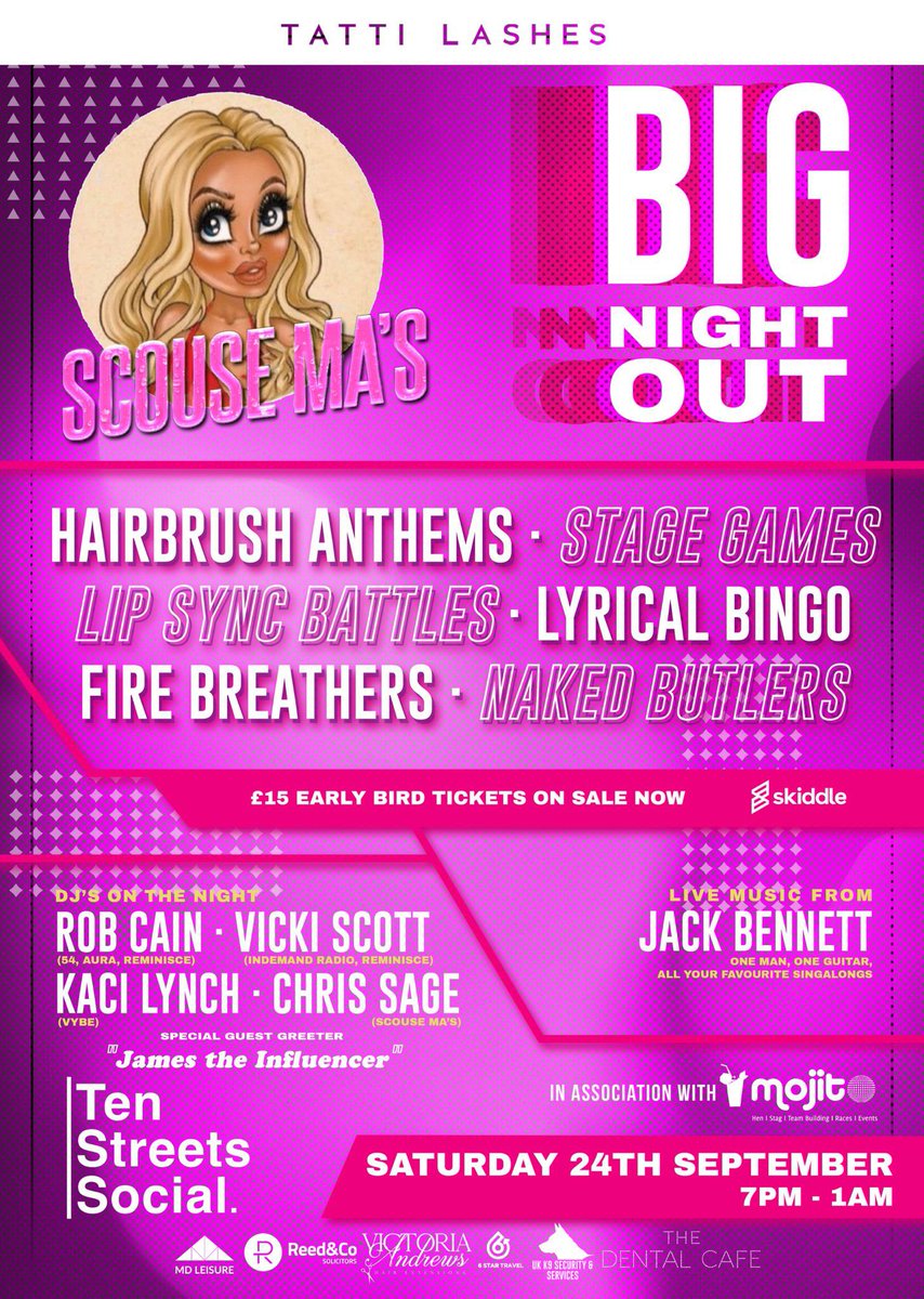 💋 SCOUSE MA’S BIG NIGHT OUT IS BACK! 💋

Head to skiddle via the link below to bag your early bird tickets NOW! 

skiddle.com/whats-on/Liver…

#MojitoEvents #ScouseMa #ScouseMasBigNightOut #Liverpool #HairbrushAnthems #September2022

<a href="/Scouse_ma/">Scouse_Ma</a> @tenstreetsscl
