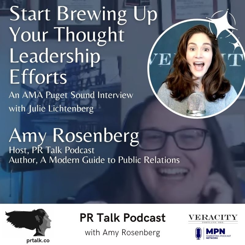 .<a href="/AmyRosenberg/">Amy Rosenberg, she/her</a> had the opportunity to interview oon 
<a href="/AMA_PugetSound/">AMA Puget Sound</a>’s Coffee Talk Series. She shared her knowledge of #thoughtleadership and why many organizations are using it in their PR and Marketing strategies. Listen on #PRTalk: veracityagency.com/podcast/start-…