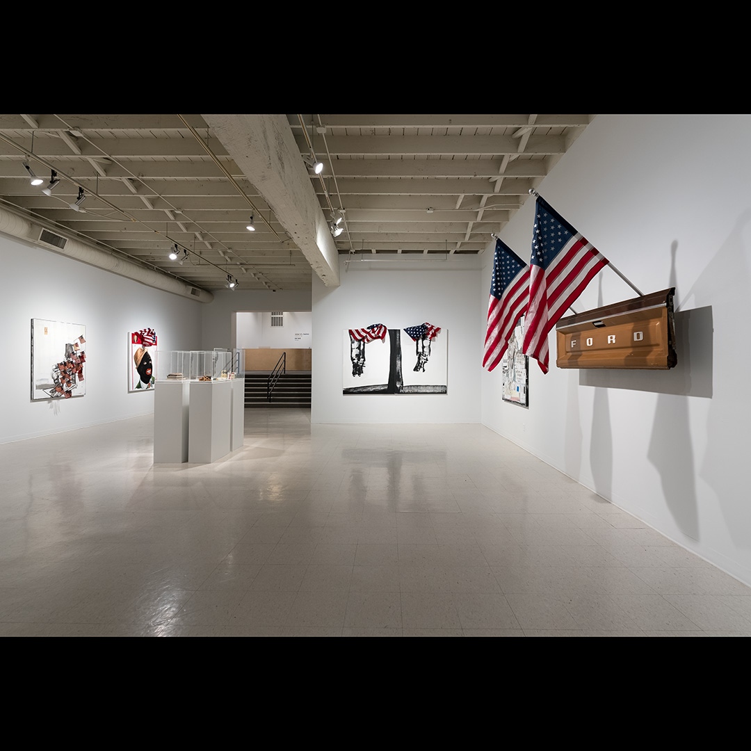 RussoLeeGallery's tweet photo. It's the final week to see Julian V.L. Gaines: Under the Flag. The exhibition will be on view through August 27.

Julian V.L. Gaines
(Painfully Positive) Fascination
2022
oil, acrylic, cotton flag on canvas
60 x 48 inches

https://t.co/bcXC54Xi0B https://t.co/iIxm4azWvR
