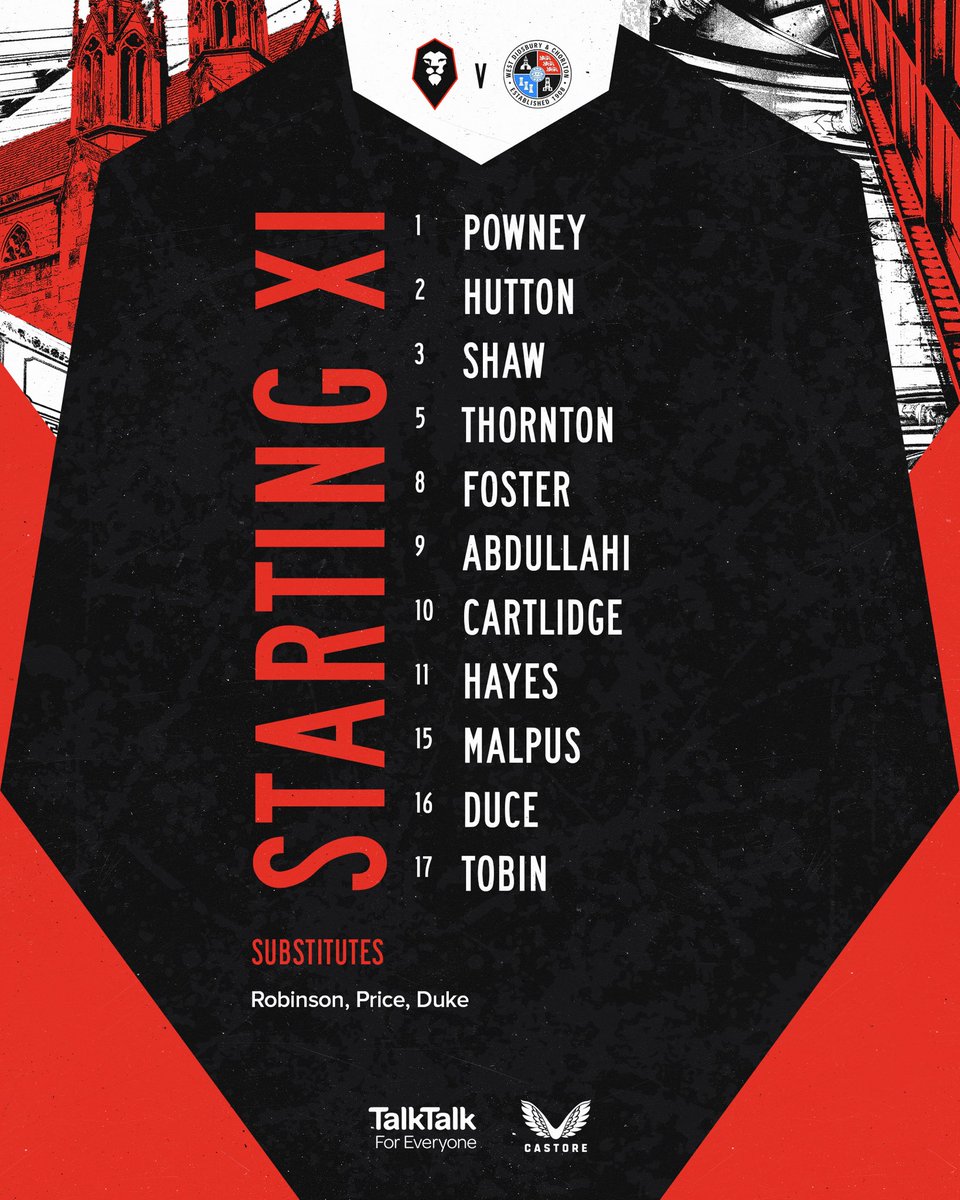 STARTING XI 📋

Here is how our Lionesses line-up for tonight’s fixture against <a href="/WDC_Women/">West Didsbury & Chorlton Women</a> 👇

#WeAreSalford🦁🔴