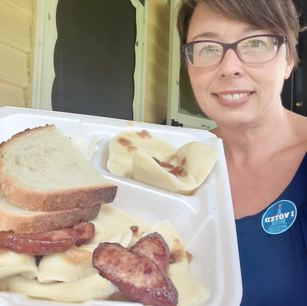 Voted early at Woonsocket City Hall then headed to Krakow Deli on Social St for some delicious Polish food. They're donating all proceeds to Ukrainian refugees in Poland in honor of Ukrainian Independence Day. I highly recommend both! 🗳🥟 #voteblue #UkrainianIndependenceDay