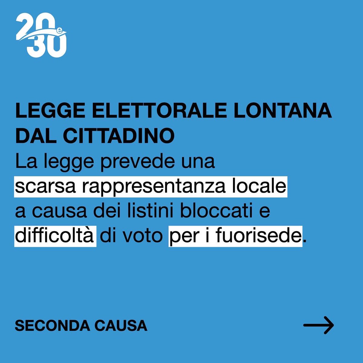 20e30_'s tweet photo. Abbiamo analizzato il problema e ricercato le principali cause del forte astensionismo giovanile. 

Nei prossimi giorni, analizzeremo specificatamente tutte le sfaccettature delle diverse cause indicate in questo post e vi presenteremo le principali proposte dei partiti. #20e30 https://t.co/Worz1lfw6F