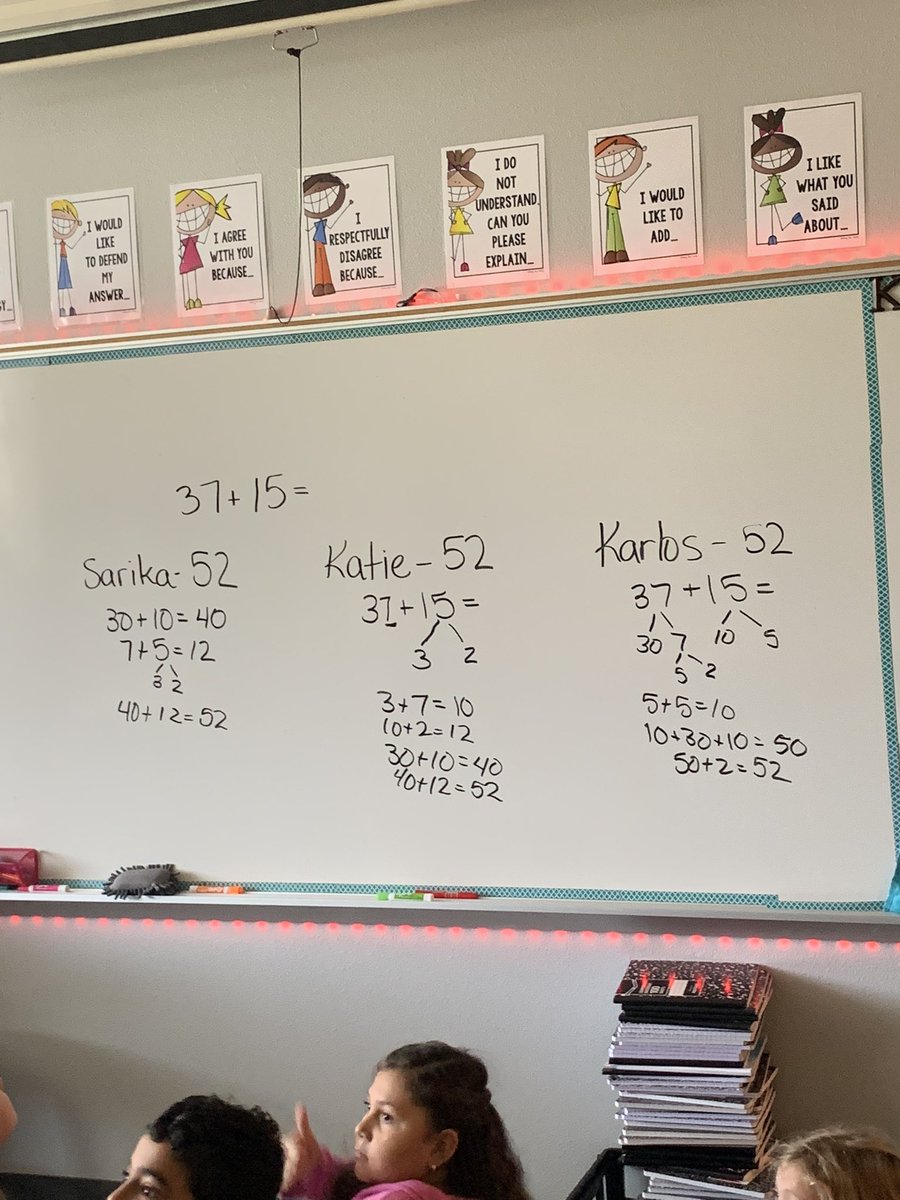 CindyYJKim's tweet photo. Our commitment to Number Talks to strengthen our STs fluency is WORKING! These 3rd grade STs @Independence_ES already showing amazing flexibility &amp; efficiency on the Day 6 of 3rd grade! 🤗
@MrsKerstenIES is over the moon for the possibilities! #MathKISD @KISDMathSquad https://t.co/7C6d8NIHZU