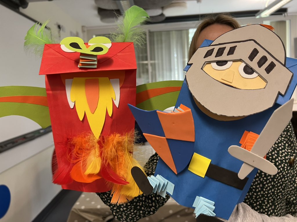 ThePPPshows's tweet photo. Just a few of the INCREDIBLE puppets, made by children at our paper bag puppet making and performing workshop @SomersetMuseum today. Creative is in children’s DNA and it’s a joy to help facilitate it.
#Puppets
#Creativity
#WorkshopsForChildren https://t.co/tRPe5OMQOF