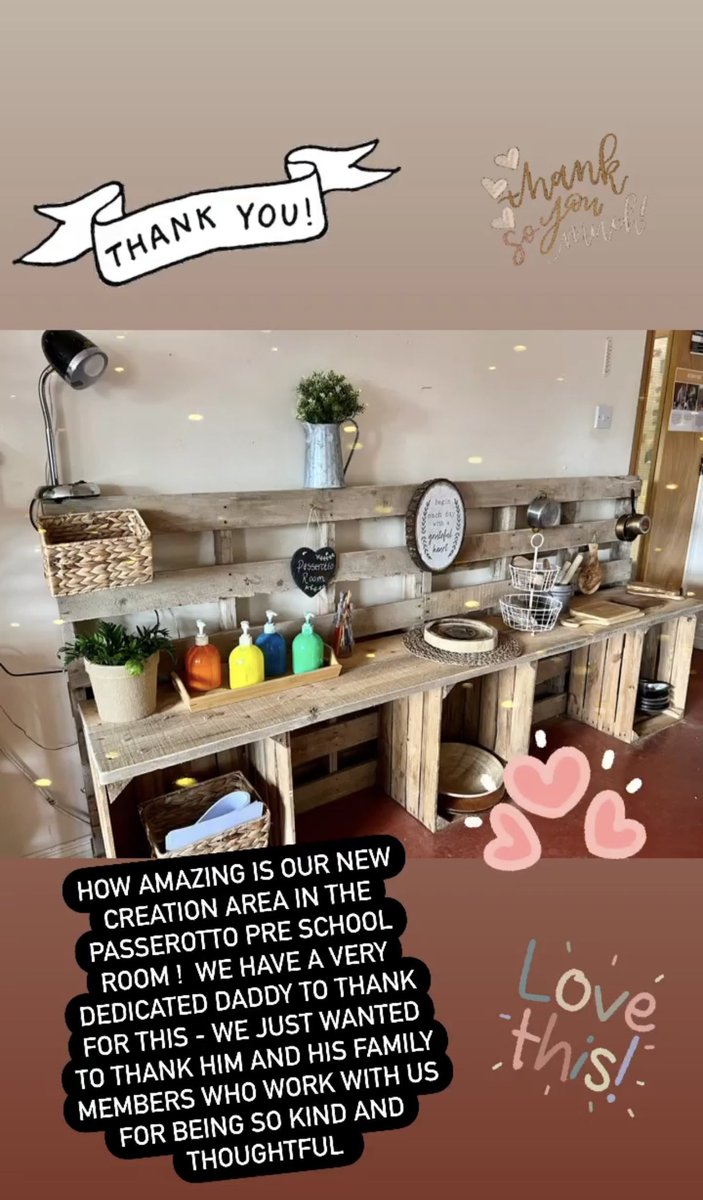 sleepyhollowgp's tweet photo. Our assistant managers Dad made us this beautiful creation station for our pre school room! His other daughter works in our pre school room and his wife works in our baby room ! Such a lovely family - they are all so creative and just so dedicated ! #soappreciative https://t.co/Hrq6yBz8Du