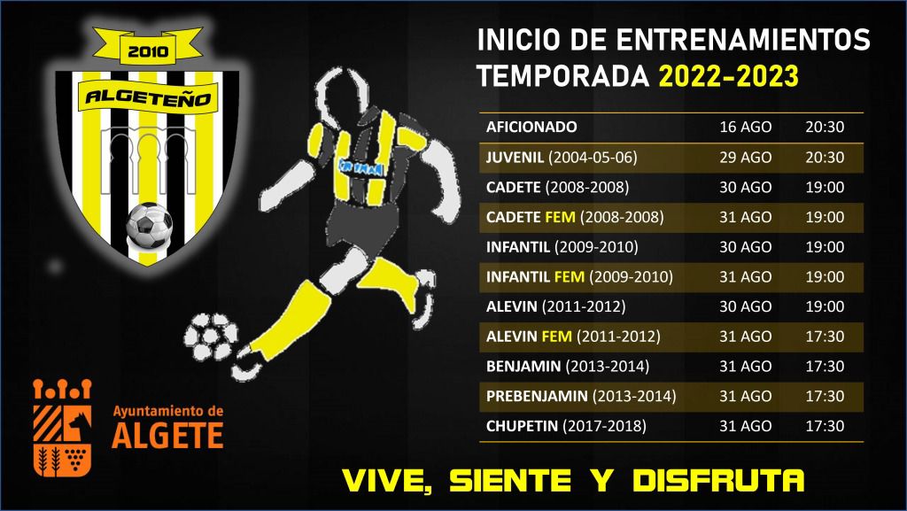 📝VUELTA A LOS ENTRENAMIENTOS TEMPORADA 2022-2033
🚨Tras las vacaciones de verano, arranca la nueva temporada del C.D.ALGETEÑO y empiezan los entrenamientos.
algeteño.com/Vuelta_a_los_e…