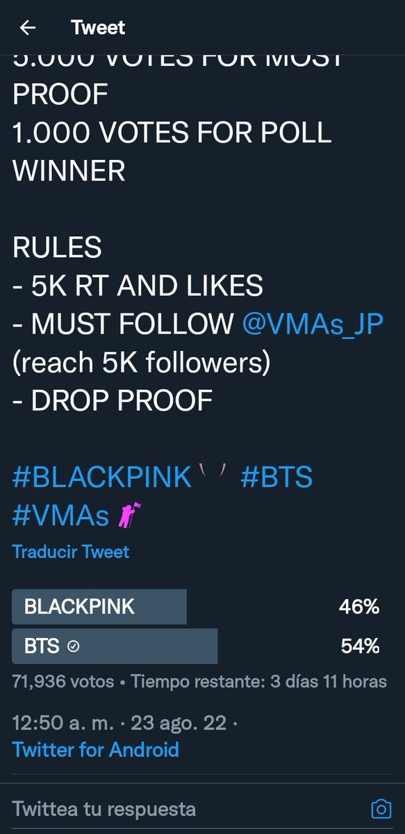 NmsMema's tweet photo. @VMAs_JP Done for #BTS https://t.co/ajXBU7OIpa