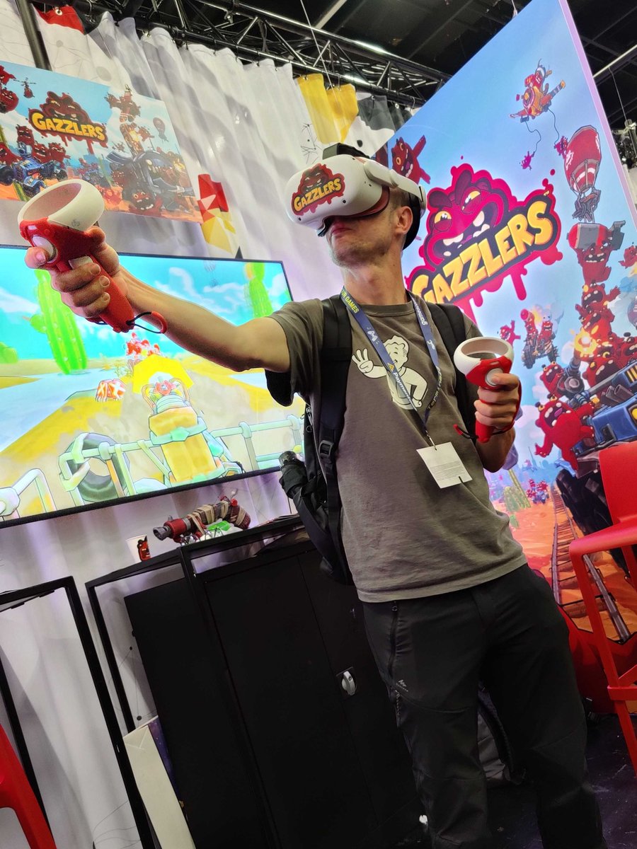 Had a great day at #gamescom. Thanks, everybody! Still, two days left for you all to come to check us out! Belgian booth (B2B 4.1). See you there! #gazzlers #vr #game