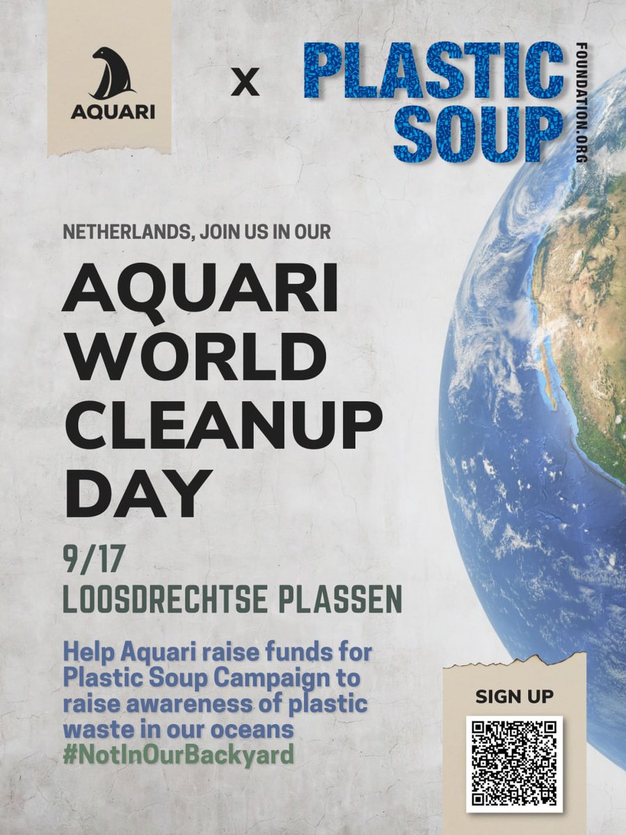 On the 17th of September it's WORLD CLEAN UP DAY and we as Aquari are taking part aswell at the Loosdrechtse Plassen in the Netherlands. you can scan the QR code in the picture below If you are interested or/and want to join our community on WORLD CLEAN UP DAY