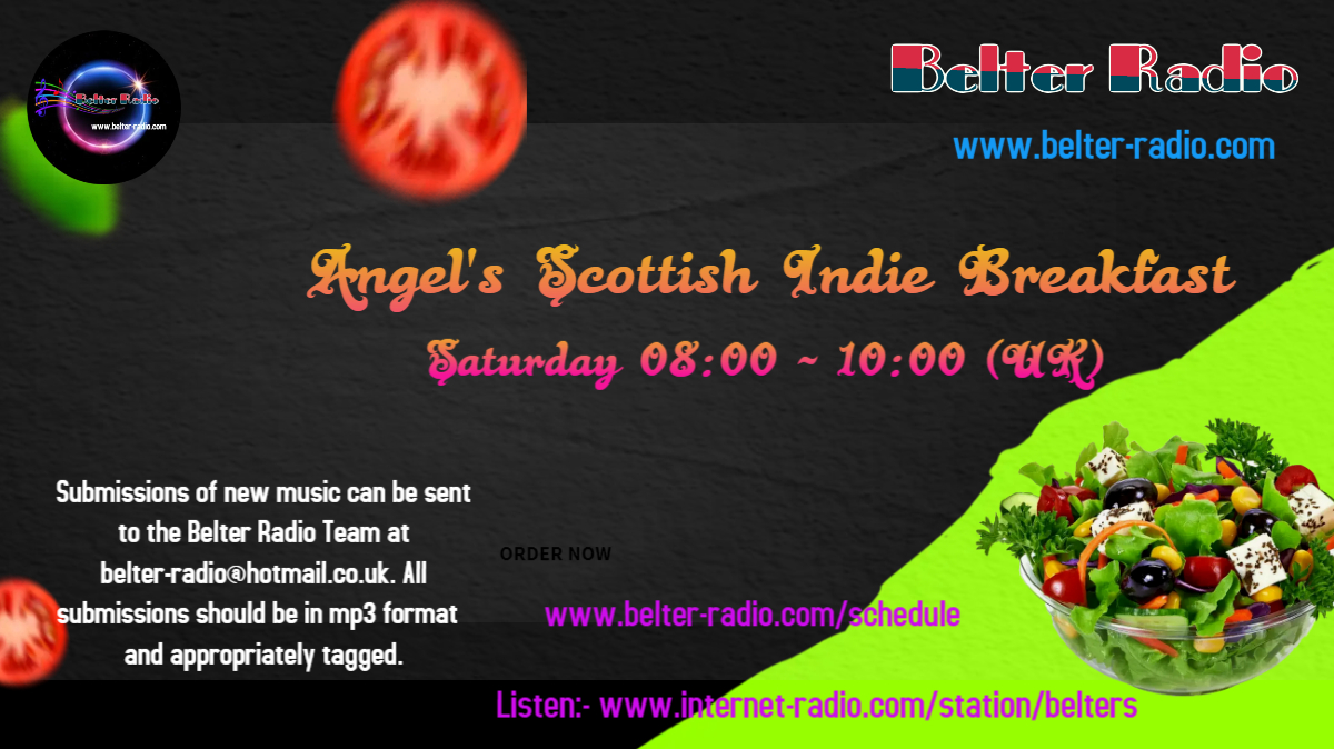 Angel's Scottish Indie Breakfast, Saturday 27th August 2022 at 0800-1000 GMT on @BelterRadio Listen to the show at belter-radio.com Artists airing @silentthieves22 @thekaplansband @dancingontables @ancient_circle @badactressband @NickFromTheNSA @TheCromMusic