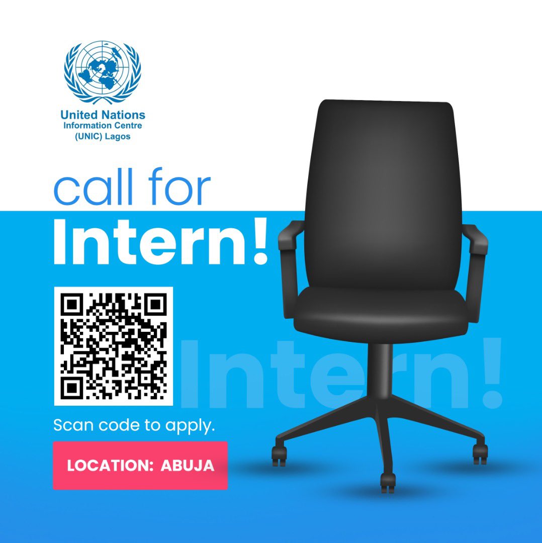 NGYouthSDGs's tweet image. Internship Opportunity @UN_Nigeria Abuja.
Join the team to promote and raise public awareness of the United Nations activities, programmes and priorities in Nigeria.
Interested? Click on the link below to apply
careers.un.org/lbw/jobdetail.…