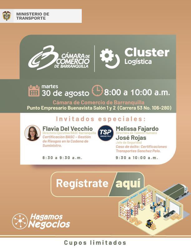 bascbquilla's tweet photo. Inscríbete en el siguiente link:
https://t.co/yER9D3zwSh
Te esperamos!!
📆 Fecha: Martes 30 de agosto 2022
🕗 Hora: 8:00 a.m. - 10:00 a.m.
📍 Lugar: Centro Empresarial Buenavista, Oficinas Cámara de Comercio - Salón 1
#ClusterLogistica #SomosBASC https://t.co/tNo71d9Lbv