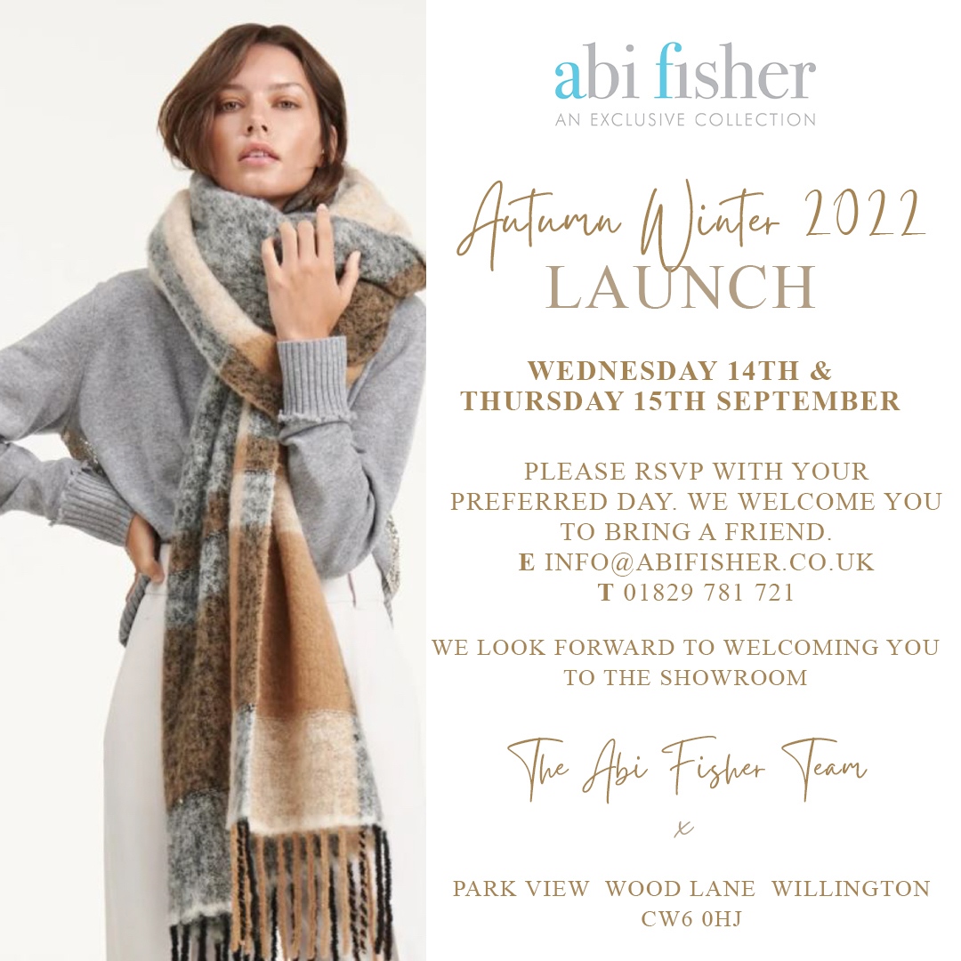 You’re invited to join us for the launch of the Abi Fisher Autumn Winter 22 Collection! Please RSVP with your preferred day. We can’t wait to see you all!🥂🤍