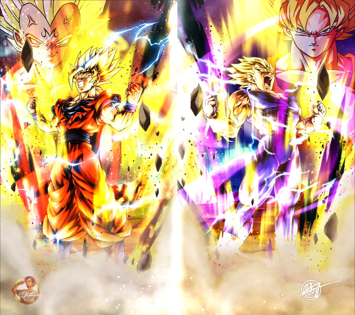 FELLIPART(Commissions Open) on X: COMMISSION 🔥 (MAJIN VEGETA VS GOKU SSJ2)  Work I did recently, hope you like it! Follow me on Instagram - FELLIPART  🙌🤩  / X