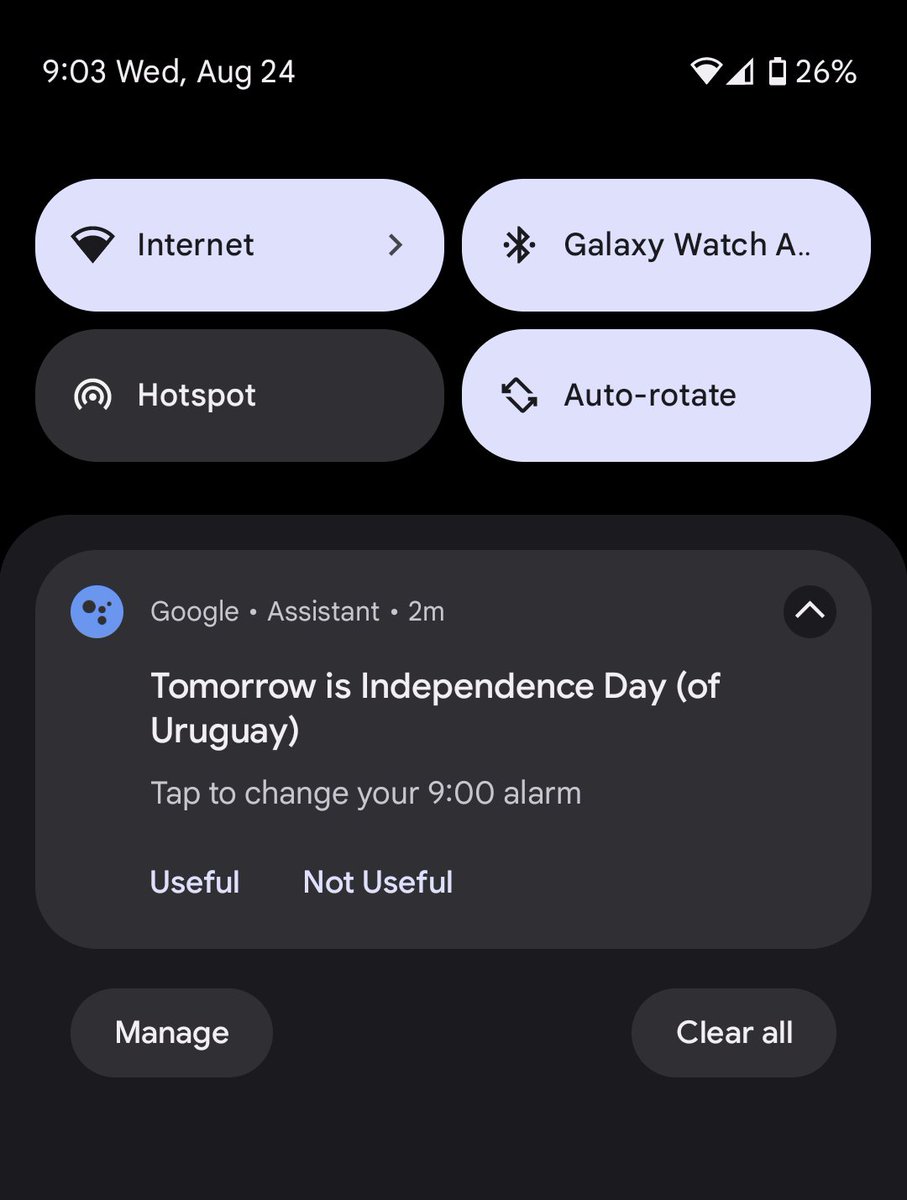 fmazzoli's tweet photo. Now this is what I customer delight. Google Assistant realized that I might actually want to sleep in on a holiday and suggested to change my alarm clock.
(yeah 9am is not that early I know, I'm in Israel right now so working late 🤫) https://t.co/4YGcGnDAhb