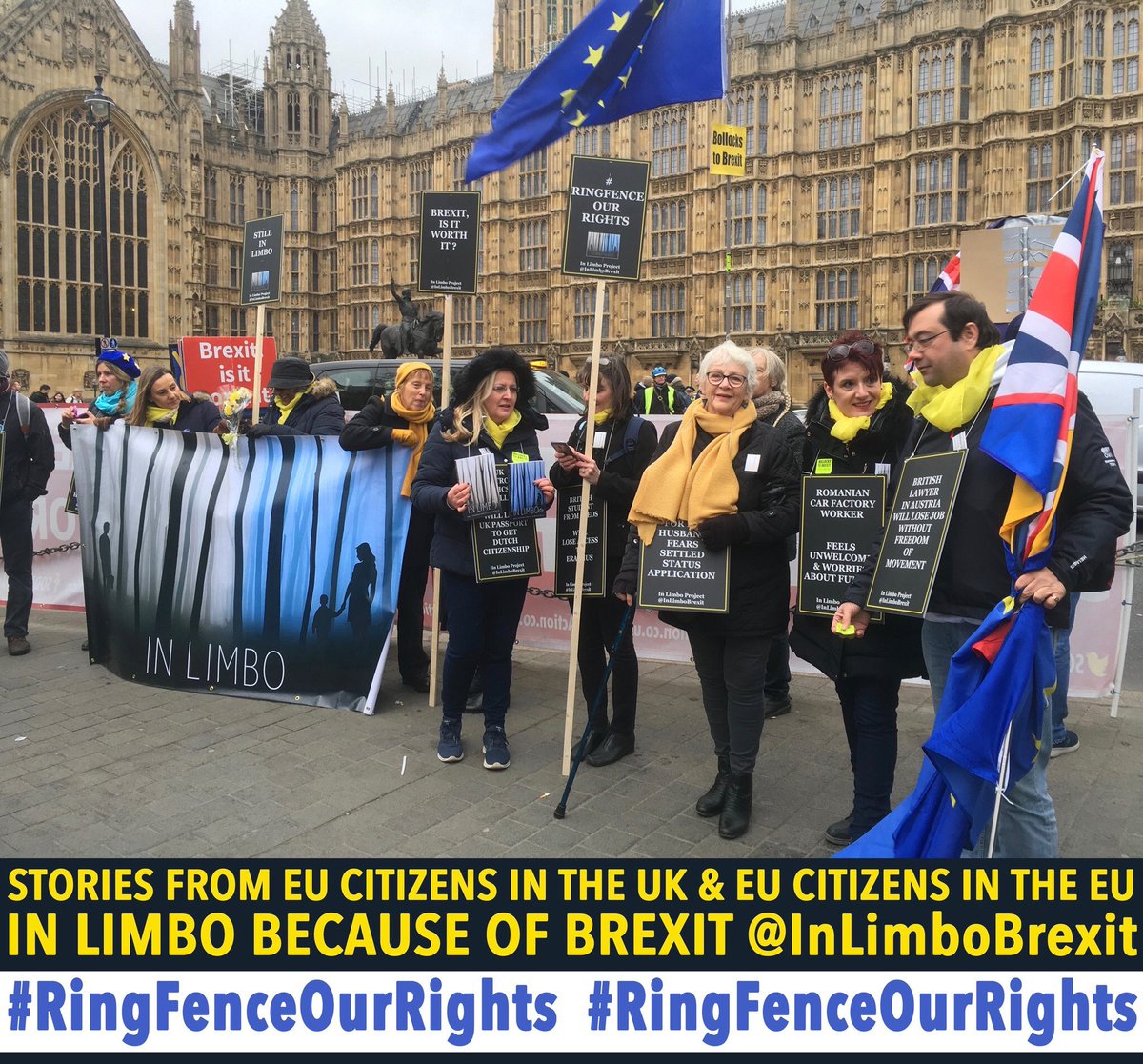 InLimboBrexit's tweet photo. Too depressing ? Surely not. A number of #InLimboBrexit members demonstrating in front of the Houses of Parliament. https://t.co/HsvmVjDgHz