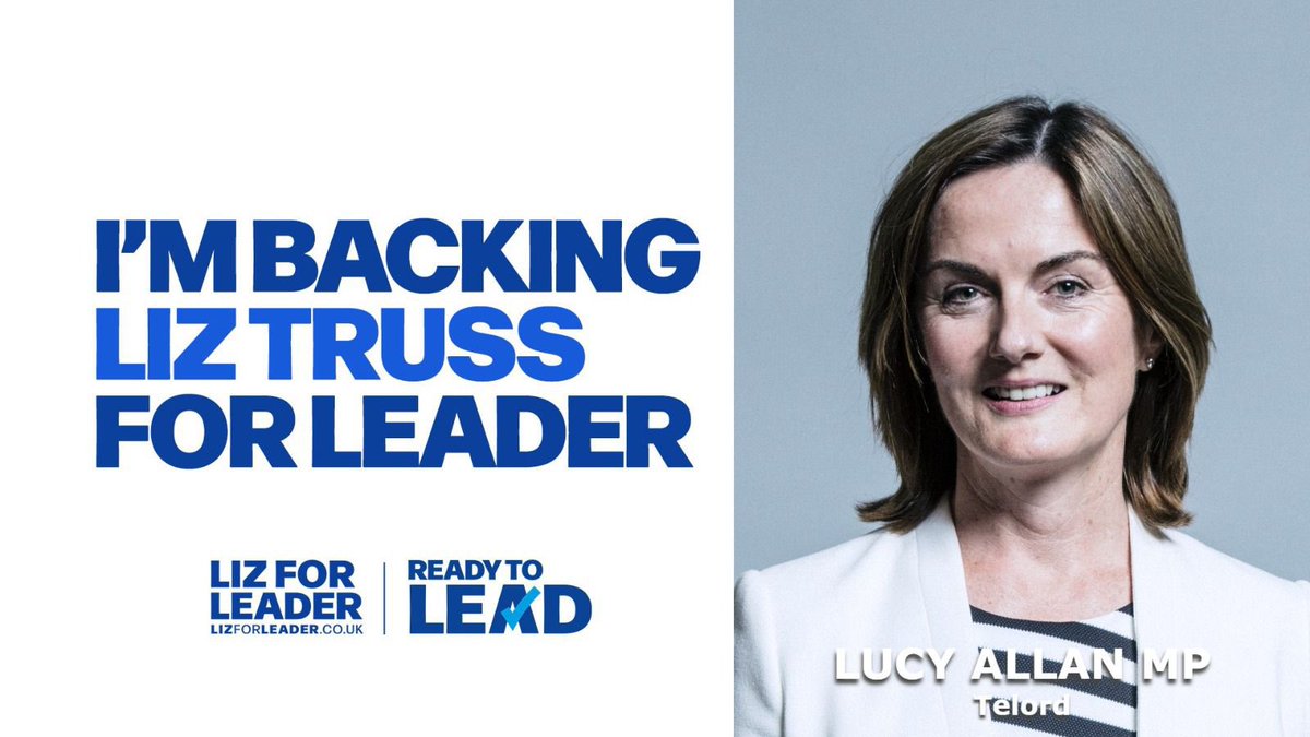 lucyallan's tweet photo. I am asking my members in #telford to vote @TrussForLeader https://t.co/AI2UxeWxeO