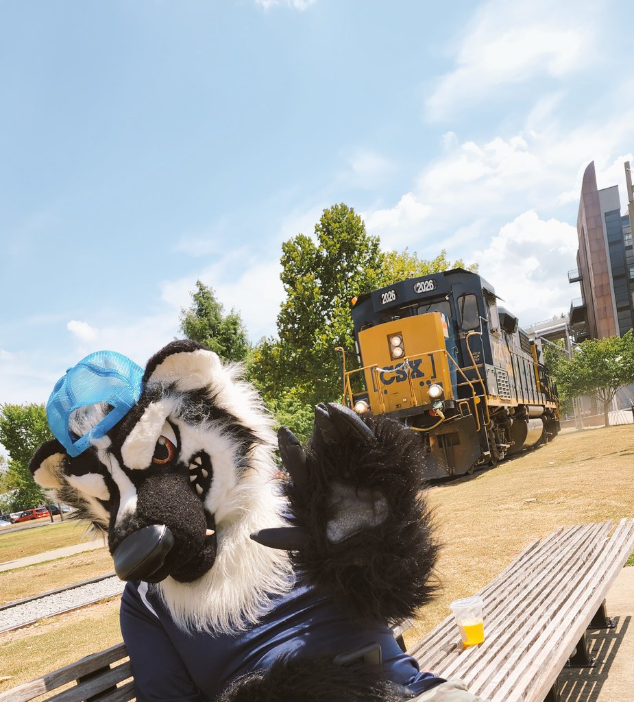 RadTalkinRex's tweet photo. Choo-choo!

#tennessee #nashville #musiccity #downtown #river #riverside #riverfrontpark #furryfandom #fursona #furry #fursuiter #fursuit #takingintheviews #train #beautifulday https://t.co/JPdsTt1eJq