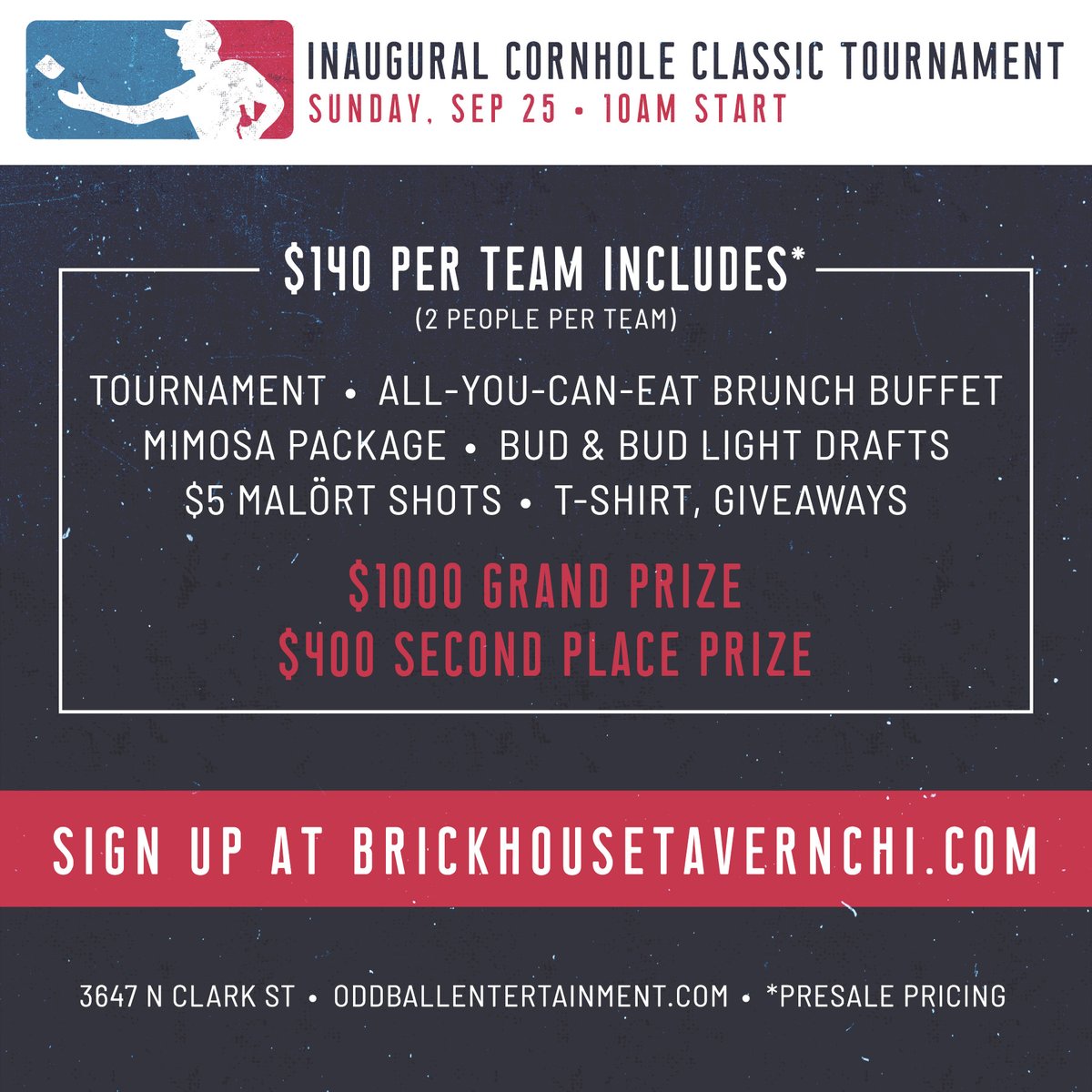 It doesn't matter if you call it "cornhole" or "bags"... what matters is how well you can play! 🙌 Sign your team up at brickhousetavernchi.com! 🏆🍻