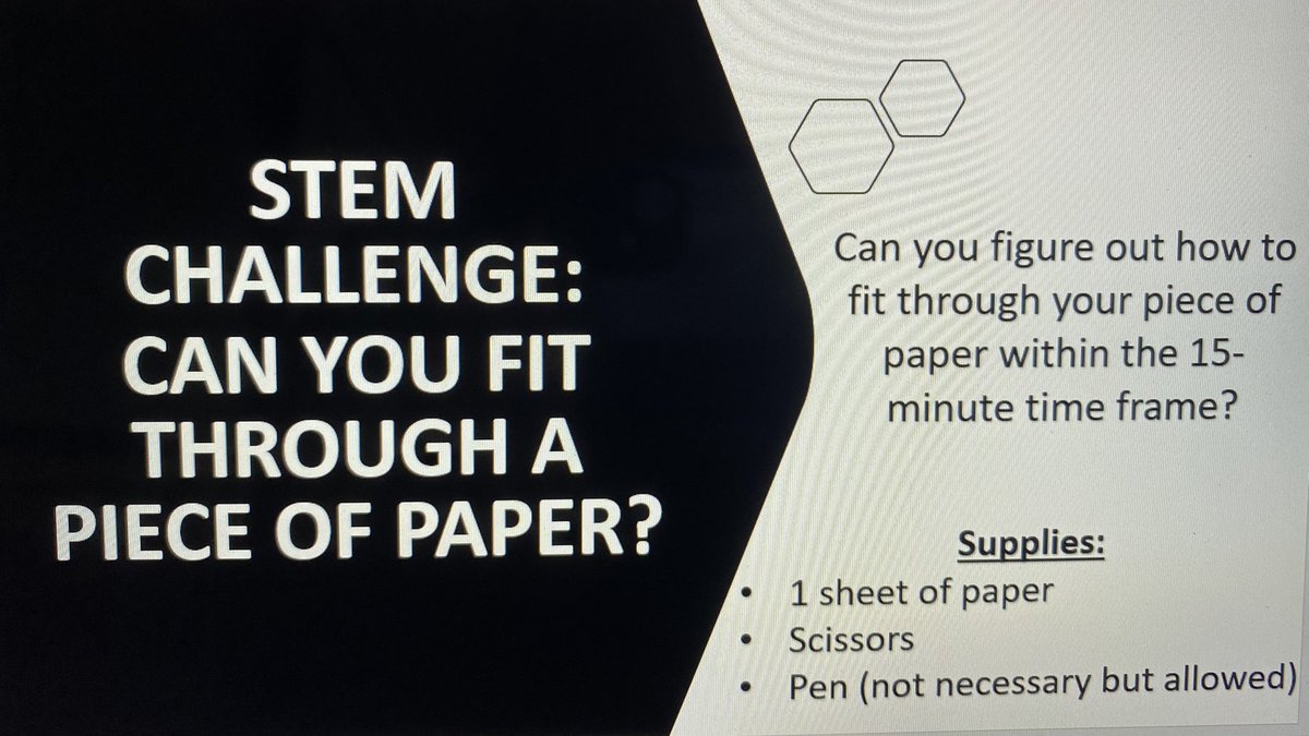 STEM challenge to get the brains 🧠 working today. Students collaborated together to figure out how to fit their entire body through a single piece of paper 📄 I loved seeing the determination and hearing the conversations of how to make this work! @UHSChenoweth <a href="/UHSTitans411/">Titans News NeTwork</a>