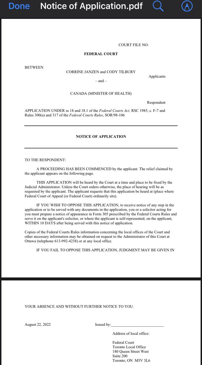 TilburyCody's tweet photo. @JerryJa82270888 @canmericanized @kpvsmom Thanks, we just filed an application in court to outright challenge ArriveCan on top of challenging the ticket https://t.co/EFn7aJTfcq
