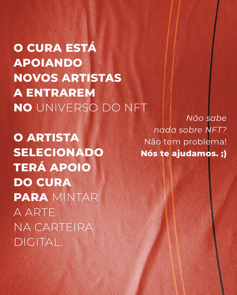 cura_art's tweet photo. Alerta adaptação no edital 🚨
#cura22 #artepublica #muralismo #cura #circuitodeartepublica #belohorizonte #streetart
#cripto #criptoworld #tezos #cleanNFT #xtz #NFTart https://t.co/ArUy9SPDke