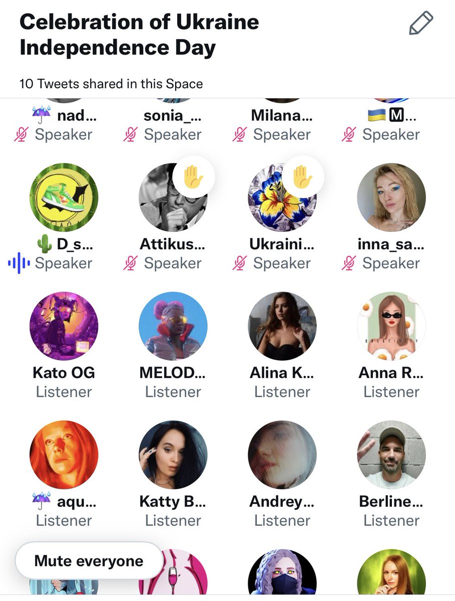 zhannetpodobed's tweet photo. Happy Independence Day of Ukraine in Twitter!
Special thanks to @BlockGeekDima @RealKatoOG @web3_Berliner @rogacheva_art @AttikusNFT for coming
It was cool to host w/ @_BabyLeader @Leroosh_Derrick
Thanks for the organization @Kara_Rey_art
Thanks to all guests for coming 💛💙 https://t.co/KRxnHWflcn