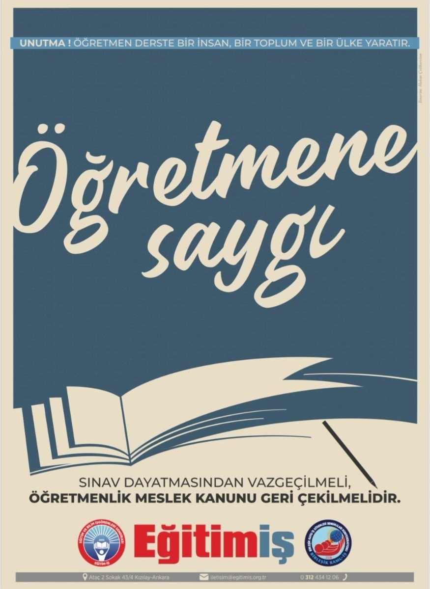 Öğretmenler sizden meslek kanunu değil kaybettiği itibarı geri istiyor.
#ogretmenlerisyanda 
#öğretmenesaygı