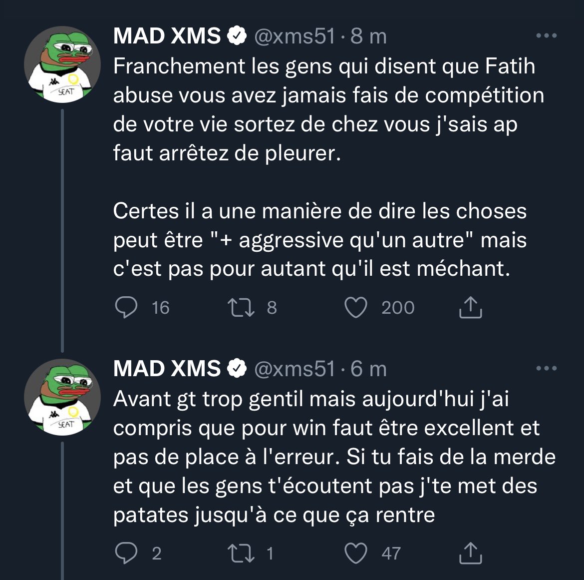 Un peu de vérité ça fait pas de mal. On espère que ce traitement sera le même pour tout le monde.