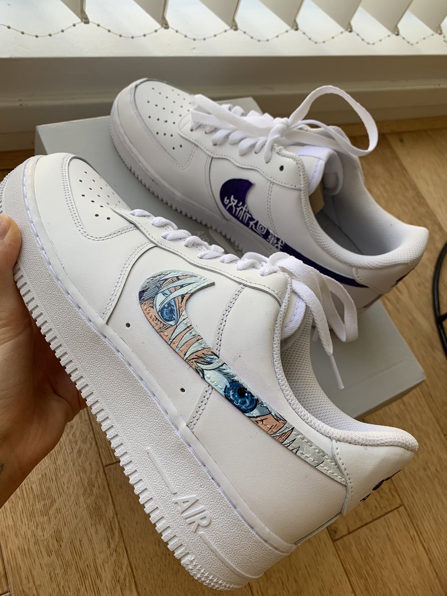 #custom enfin terminée sur une paire de Airforce1 taille 43! 
Elle est à vendre, Mp si intéressé ! 👀 
Prochaine custom sur SNK !
#JujutsuKaisen