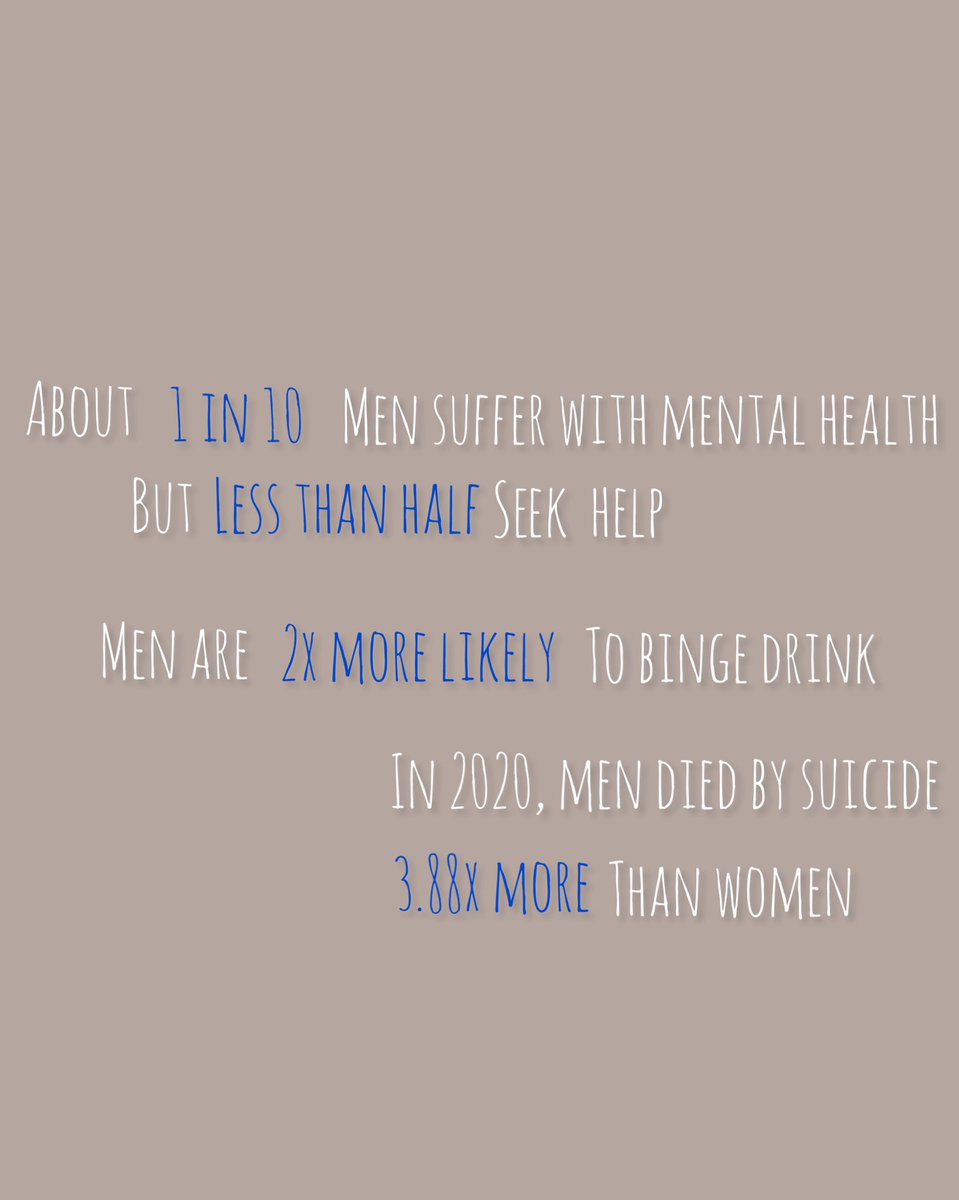 I want to raise some awareness to mens mental health. The negative stigma that they feel they have to abide by has been nothing but harmful. Look around you and be there or offer help even if it’s not asked. It’s okay to not be okay, dms are always open ❤️