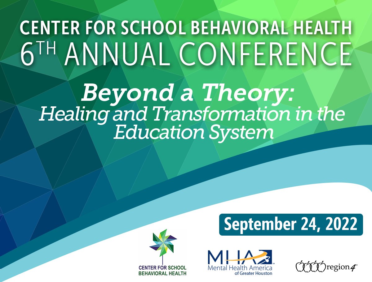 The Center for School Behavioral Health at Mental Health America of Greater Houston and Region 4 are teaming up for the 6th Annual School Behavioral Health Conference, on Sept. 24th.

View speaker and session line-up at conta.cc/3SWuGSo