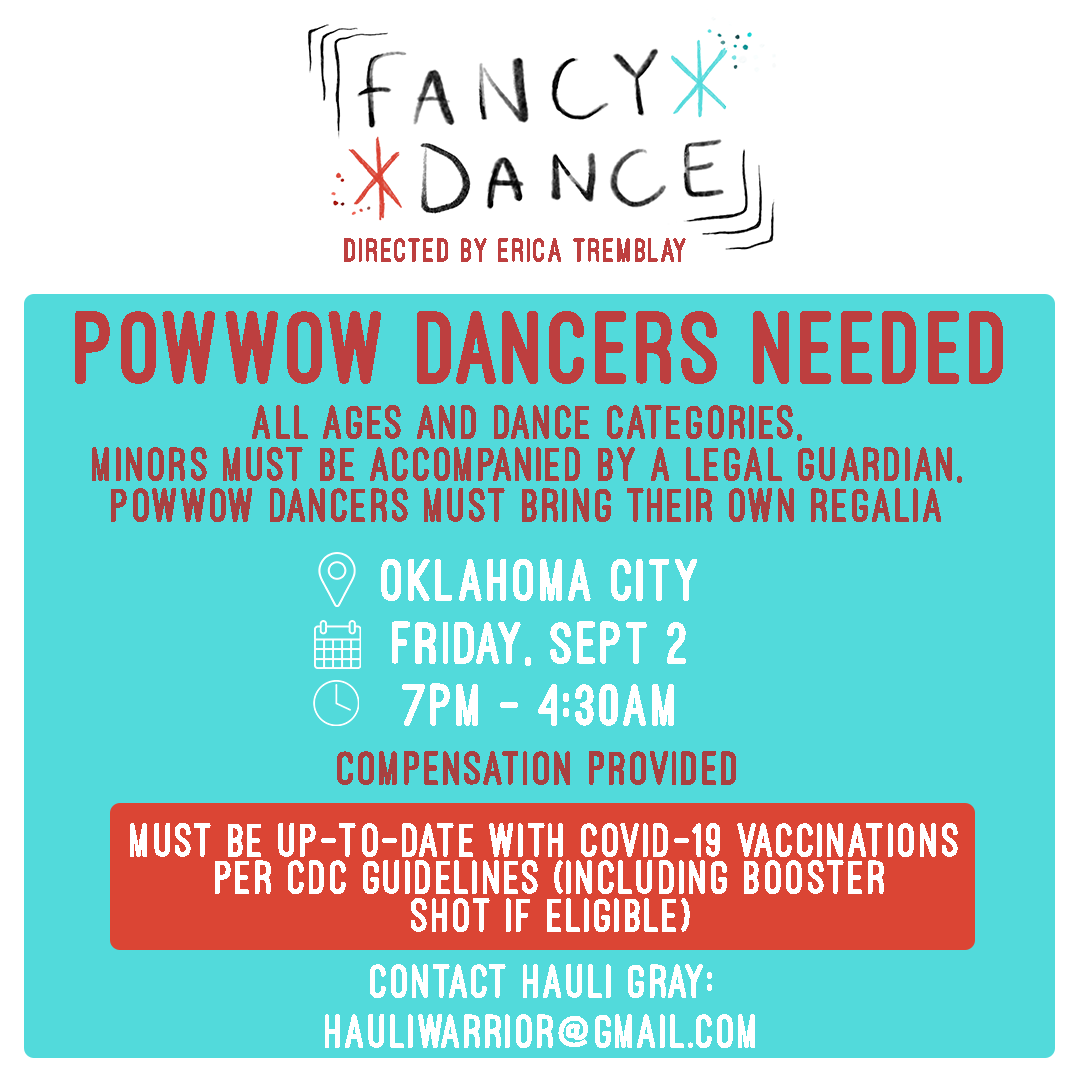 🎥 Want to be in a movie filmed at First Americans Museum?! 🎬 'RESERVATION DOGS' Writer & Director, Erica Tremblay will film scenes for 'FANCY DANCE' Sept. 2. Details and casting, eepurl.com/h9d-FT #FAMok #FancyDance