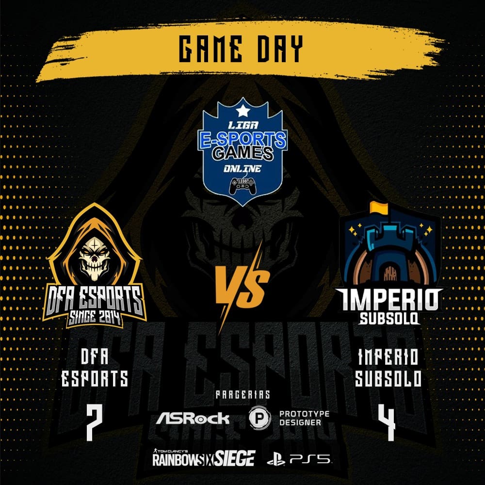 dfaesportsbr's tweet photo. Vitória por 7x4 contra a equipe da Império Subsolo pela @legoligae.sports.

#GoDFA #GoASRock #gaming #esportsteam #PCGamer #PS5 #games #r6esports #youtube #rainbowsixsiege #twitch #ubisoft #esports#ps4share #r6gaming #TomClancysRainbowSixSiege #R6Community #esportsleague https://t.co/934uaUC1Ha