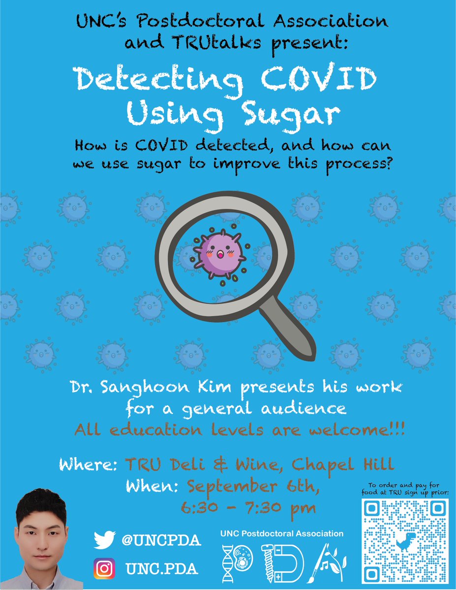 UNC Postdoc Assoc (@uncpda) on Twitter photo Curious about COVID detection. Confused with Scientific Jargons. No worries! <a href="/UNCPDA/">UNC Postdoc Assoc</a> brings you a new series #ScienceAtTheCafe at True Deli. Come, Learn, Join, and Discuss with us about the #COVIDDetection using Sugar, September 6 at #TruDeliAndWine <a href="/UNCPDA/">UNC Postdoc Assoc</a> <a href="/UNCPostdoc/">UNC Postdoc</a>. Curious about COVID detection. Confused with Scientific Jargons. No worries! <a href="/UNCPDA/">UNC Postdoc Assoc</a> brings you a new series #ScienceAtTheCafe at True Deli. Come, Learn, Join, and Discuss with us about the #COVIDDetection using Sugar, September 6 at #TruDeliAndWine <a href="/UNCPDA/">UNC Postdoc Assoc</a> <a href="/UNCPostdoc/">UNC Postdoc</a>.