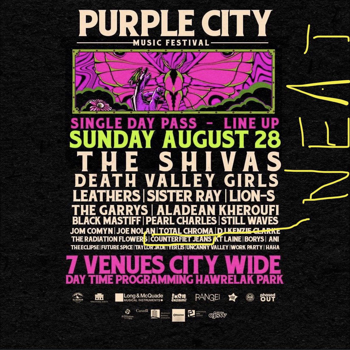 Playing the hawrelak park amphitheatre on Aug. 28 for <a href="/purplecityfest/">PURPLE CITY MUSIC FESTIVAL</a> with <a href="/theshivas/">The Shivas</a> <a href="/thegarrysband/">The Garrys</a> @jomcomyn and more super hip bands. We’re on at 3pm but come for the whole show. Actually get a full weekend pass, see some amazing talent and hang out with us! See ya soon 💜
