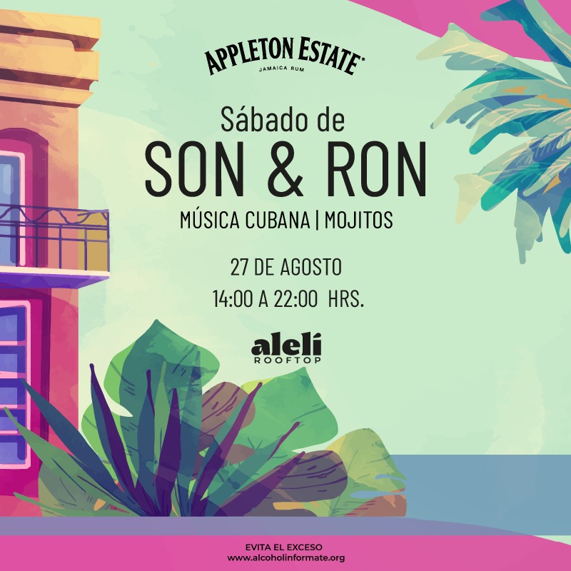 Te esperamos el próximo #sábado 27 de agosto en Alelí Rooftop para disfrutar de #música cubana y 🍹#mojitos con <a href="/AppletonMex/">Appleton Estate Mex</a> de 14:00 a 22:00 hrs. 

📲Reservas: bit.ly/ReservasAleli