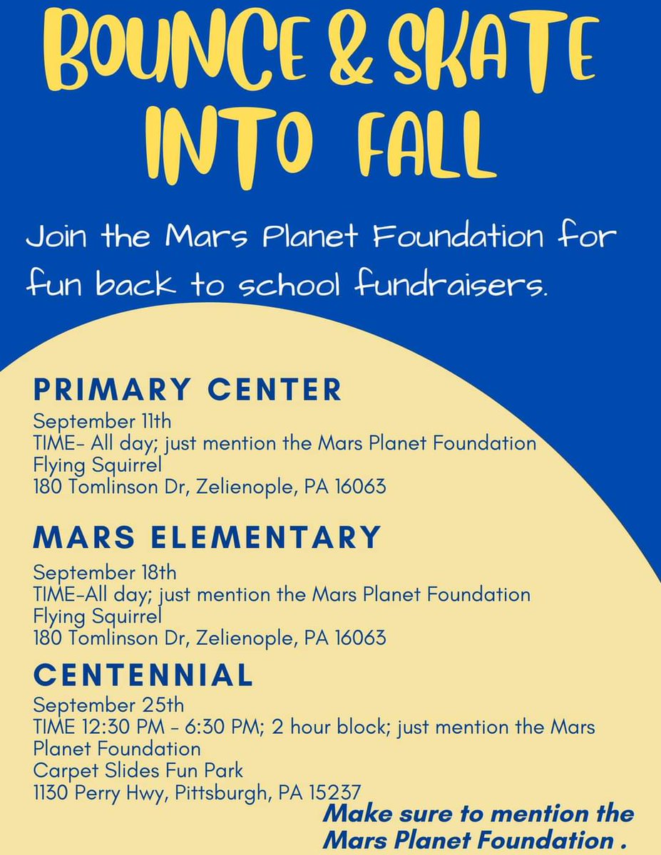 The Mars Planet Foundation is excited to announce that we are hosting 3 Back to School events in September so grab your friends and get out to have some fun.