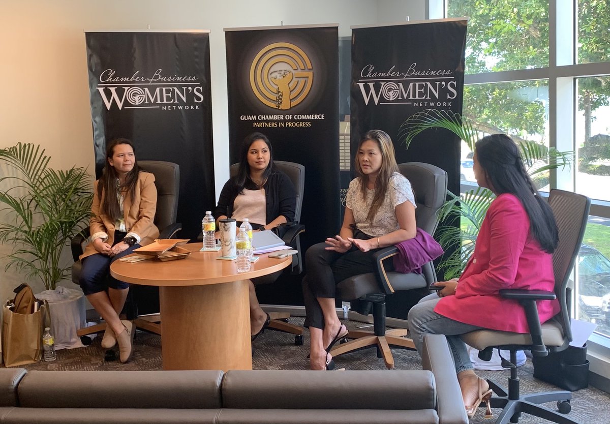 GuamBizWomen's tweet photo. Andrea, Gianna and Eveline discuss changing their career paths @GUChamber this morning. Full House!🙌🏼 #WomeninBiz #CareerChange #BeABoss https://t.co/LerLb4hiwx