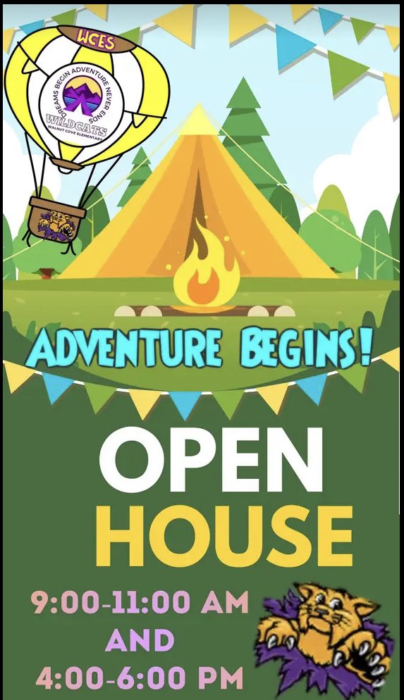 Open House tomorrow (Thursday). We can’t wait to start the adventures!